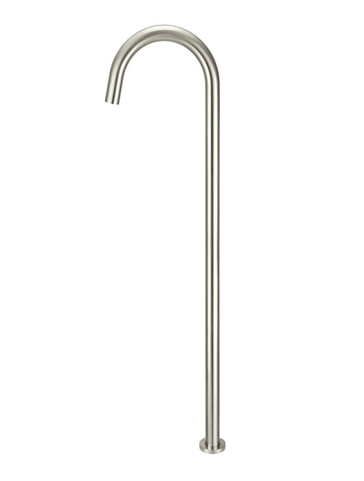 Round Freestanding Bath Spout - Brushed Nickel