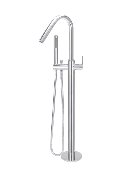 Round Paddle Freestanding Bath Spout & Hand Shower - Polished Chrome
