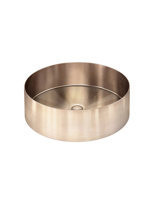 Lavello Round Steel Bathroom Basin 380 x 110 - Champagne