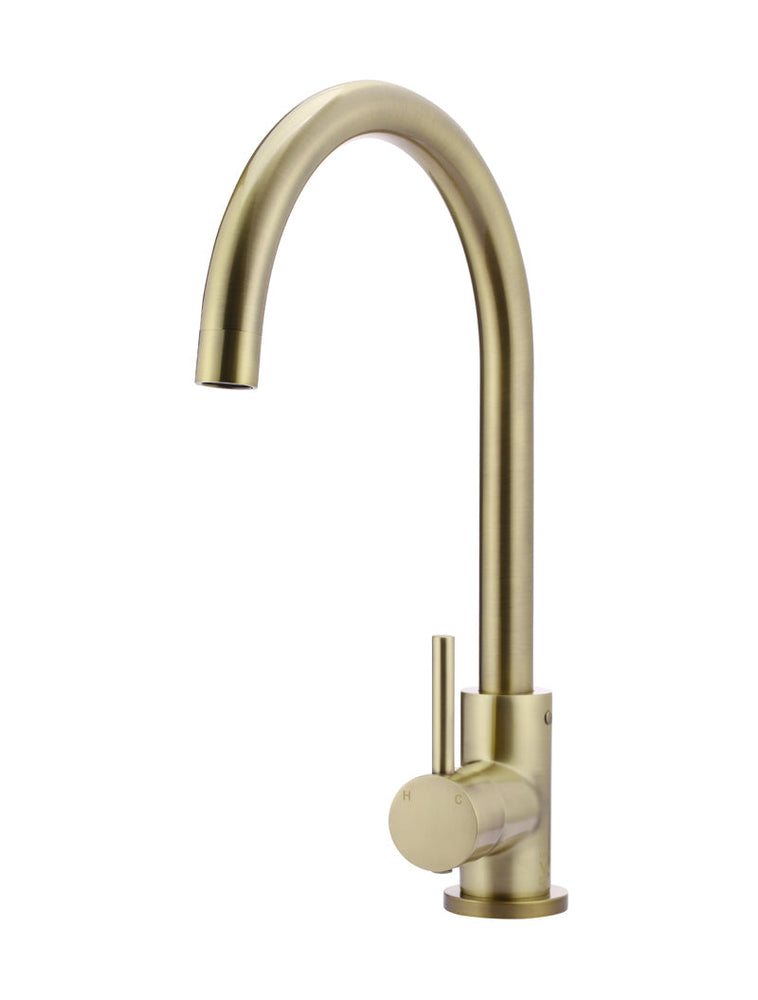 Round Gooseneck Kitchen Mixer Tap - Tiger Bronze