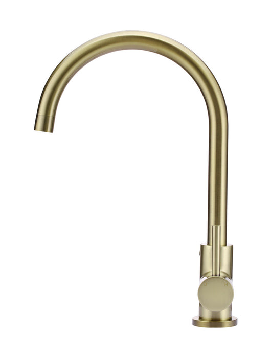 Round Gooseneck Kitchen Mixer Tap - Tiger Bronze