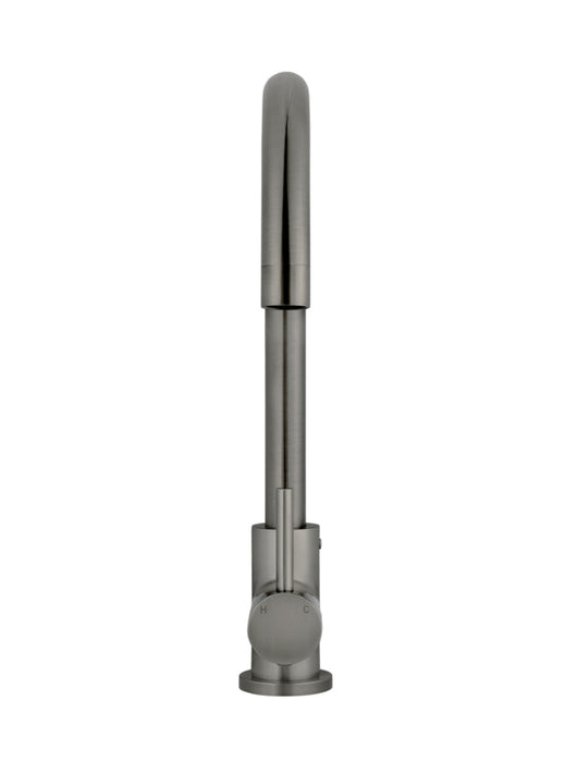 Round Gooseneck Kitchen Mixer Tap - Shadow Gunmetal