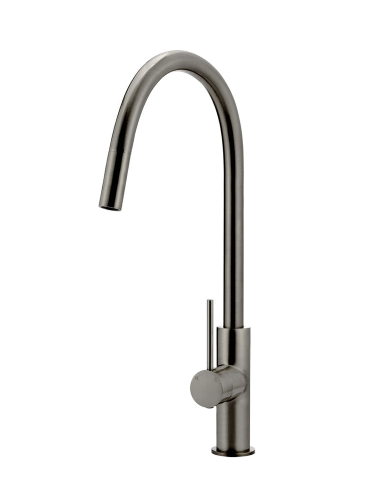 Round Piccola Pull Out Kitchen Mixer Tap - Shadow Gunmetal