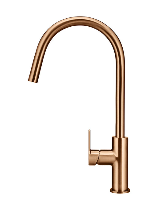 Round Paddle Piccola  Pull Out Kitchen Mixer Tap - Lustre Bronze