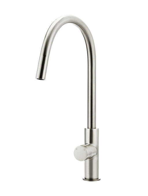 Round Pinless Piccola  Pull Out Kitchen Mixer Tap - Brushed Nickel