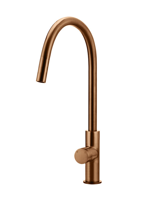 Round Pinless Piccola  Pull Out Kitchen Mixer Tap - Lustre Bronze
