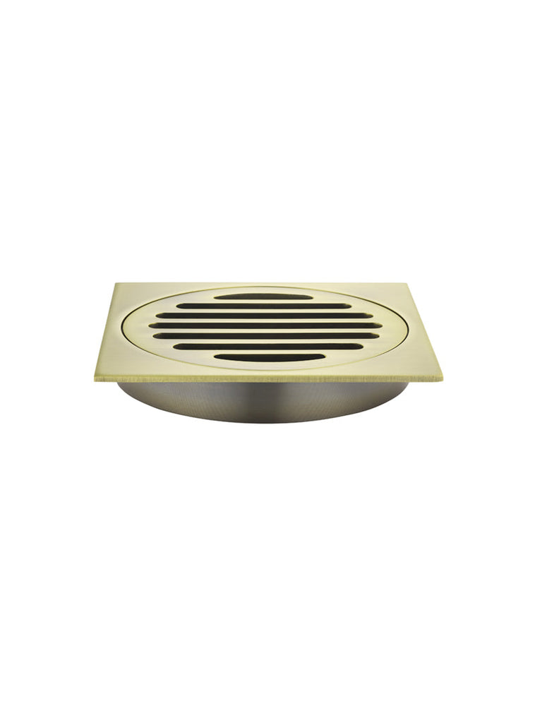 Square Floor Grate Shower Drain 100mm Outlet - Tiger Bronze