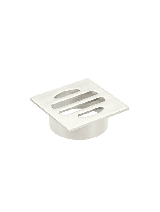 Square Floor Grate Shower Drain 50mm Outlet - Brushed Nickel