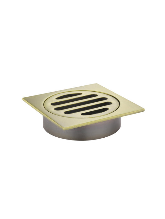 Square Floor Grate Shower Drain 80mm Outlet - Tiger Bronze