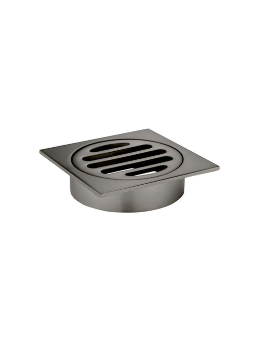 Square Floor Grate Shower Drain 80mm Outlet - Shadow Gunmetal