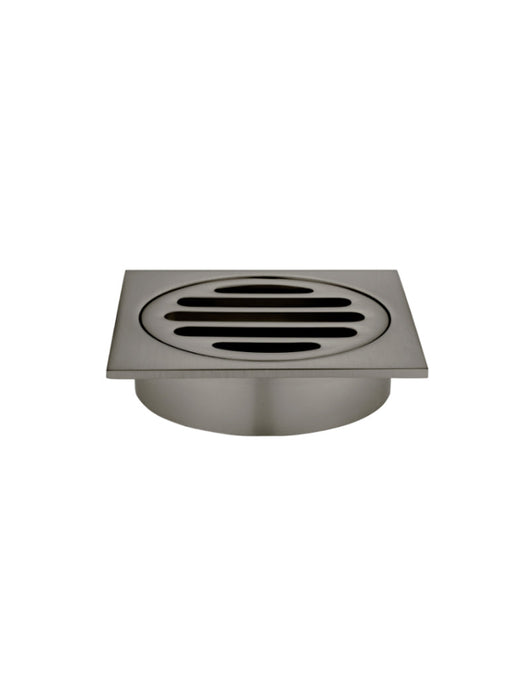 Square Floor Grate Shower Drain 80mm Outlet - Shadow Gunmetal