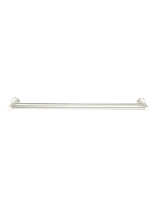 Round Double Towel Rail 600mm - Brushed Nickel