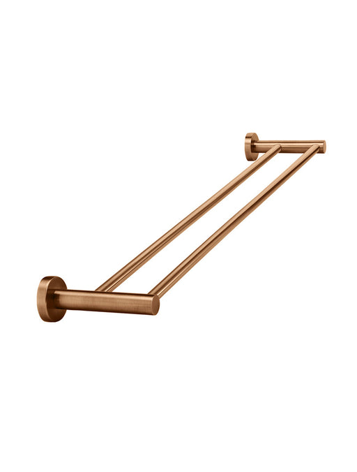 Round Double Towel Rail 600mm -  Lustre Bronze