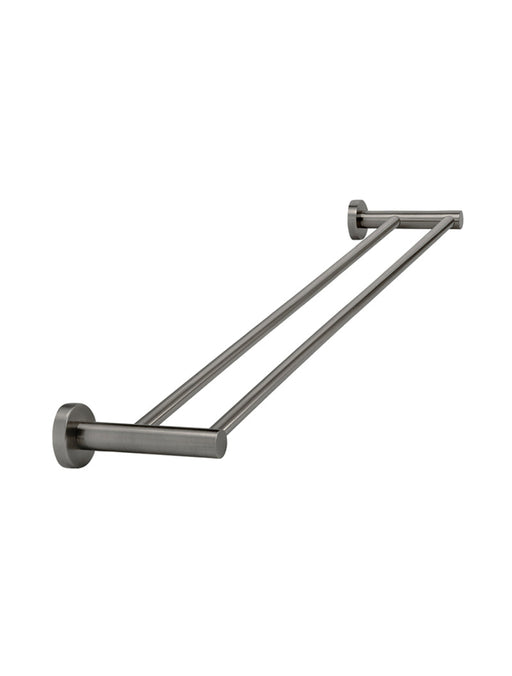 Round Double Towel Rail 600mm - Shadow Gunmetal