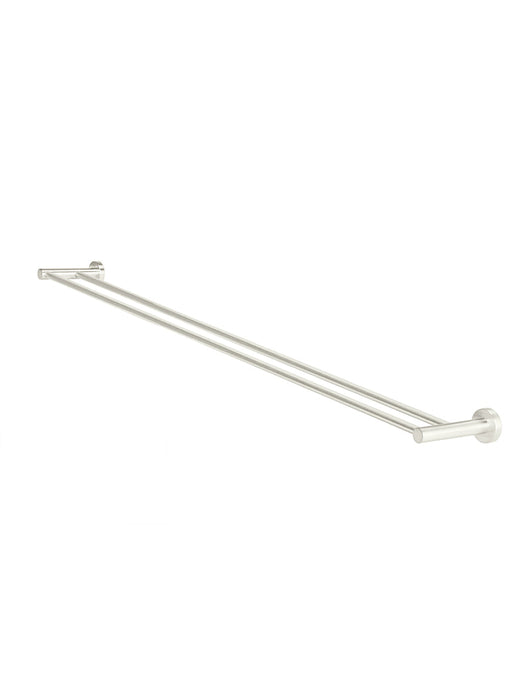 Round Double Towel Rail 900mm - Brushed Nickel