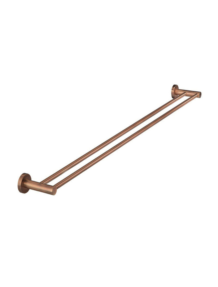 Round Double Towel Rail 900mm - Lustre Bronze