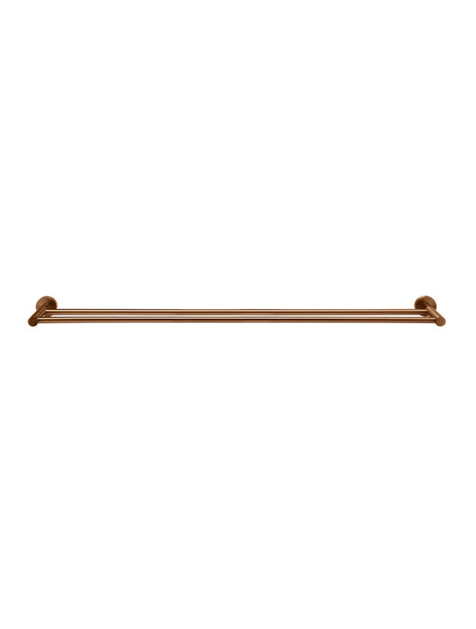 Round Double Towel Rail 900mm - Lustre Bronze