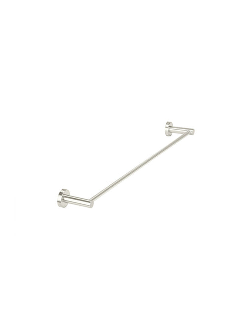 Round Single Towel Rail 600mm - Brushed Nickel