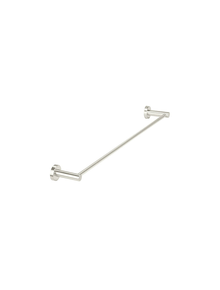 Round Single Towel Rail 600mm - Brushed Nickel