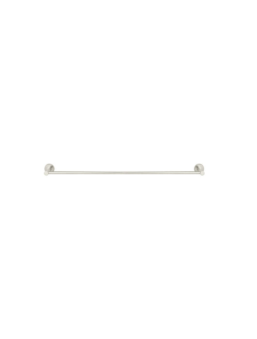 Round Single Towel Rail 600mm - Brushed Nickel