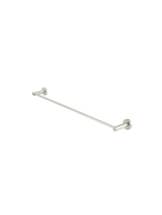 Round Single Towel Rail 600mm - Brushed Nickel