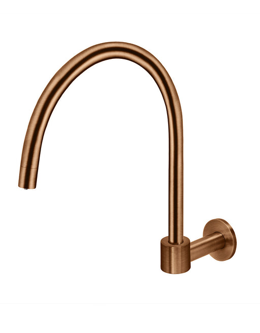 Round High-Rise Swivel Wall Spout - Lustre Bronze
