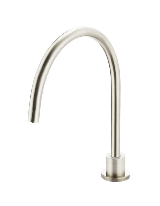 Round Gooseneck High-Rise Swivel Hob Spout - Brushed Nickel