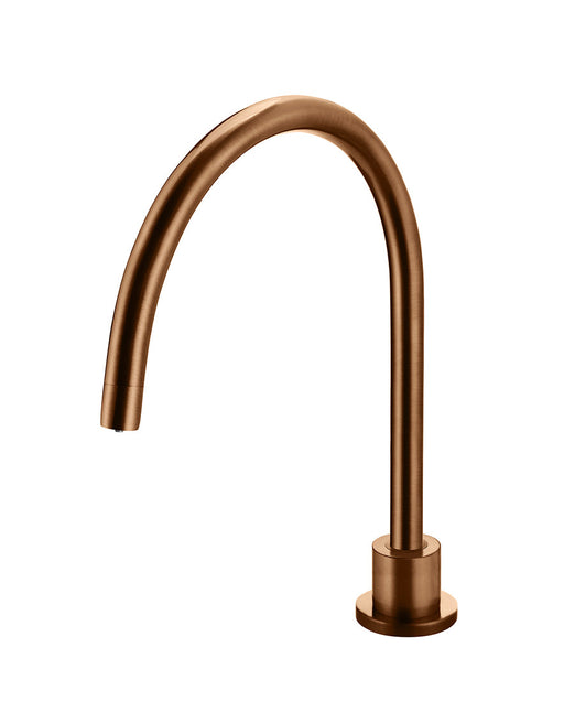 Round Gooseneck High-Rise Swivel Hob Spout - Lustre Bronze