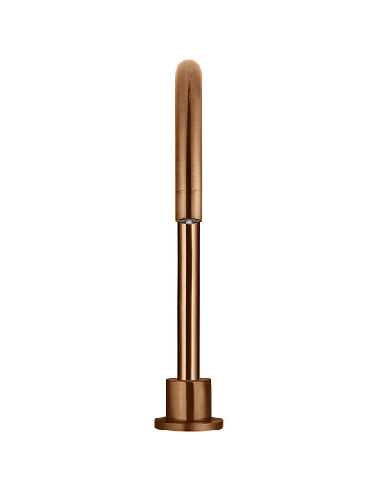 Round Gooseneck High-Rise Swivel Hob Spout - Lustre Bronze