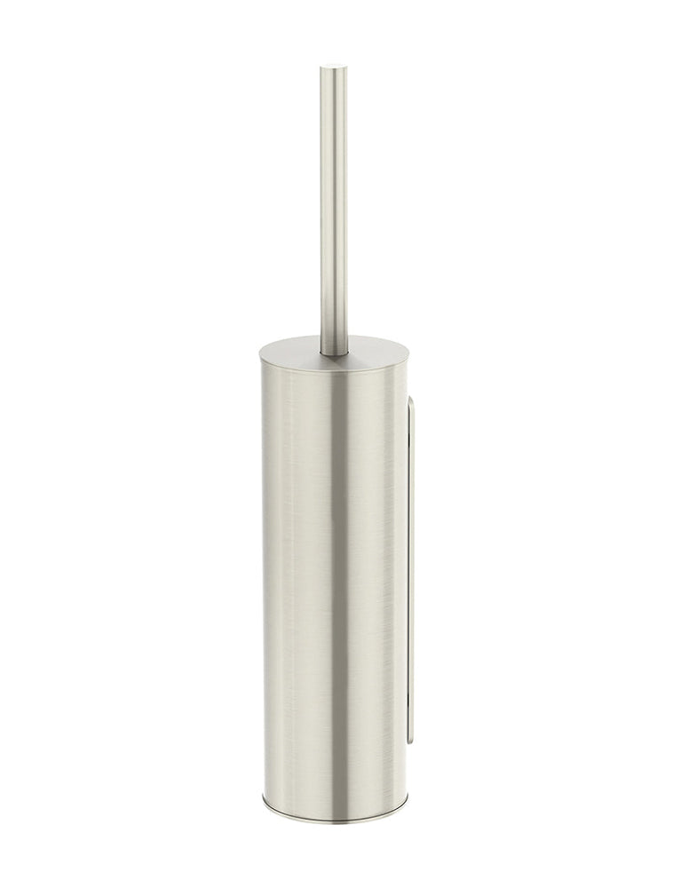 Round Toilet Brush & Holder - Brushed Nickel