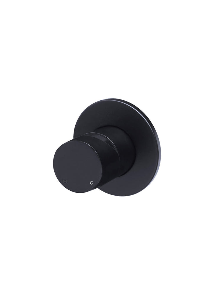 Round Wall Mixer Pinless Handle Trim Kit (In-Wall Body Not Included) - Matte Black
