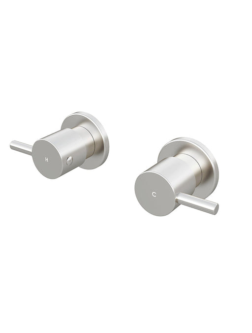 Round Quarter Turn Wall Top Assemblies - Brushed Nickel