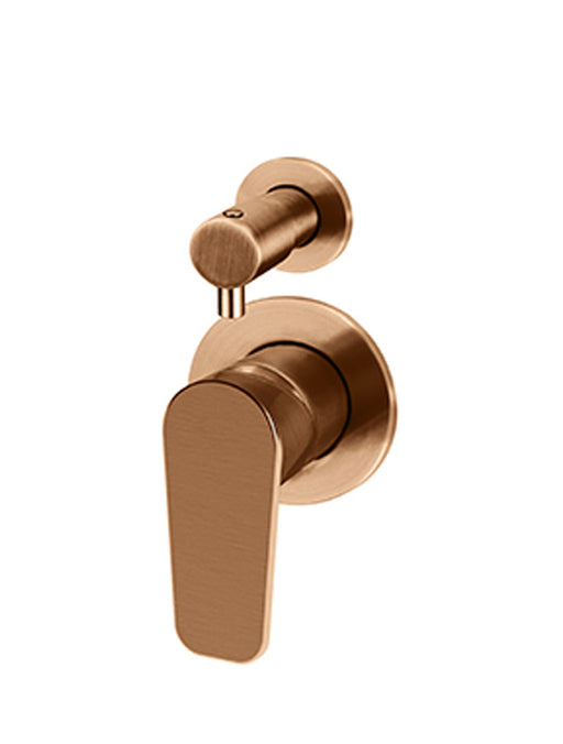 Round Diverter Mixer Paddle Handle Trim Kit (In-Wall Body Not Included)  - Lustre Bronze