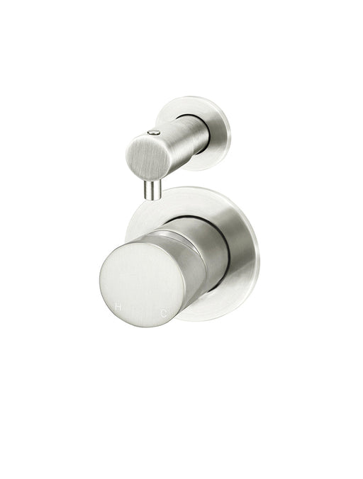 Round Diverter Mixer Pinless Handle Trim Kit (In-Wall Body Not Included) - Brushed Nickel