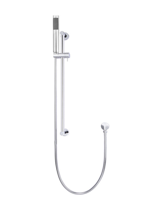 Round Hand Shower On Rail Column - Polished Chrome