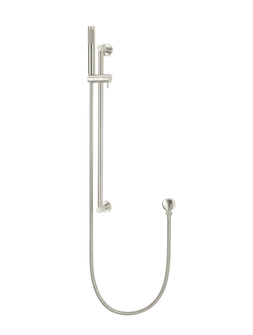 Round Hand Shower On Rail Column - Brushed Nickel