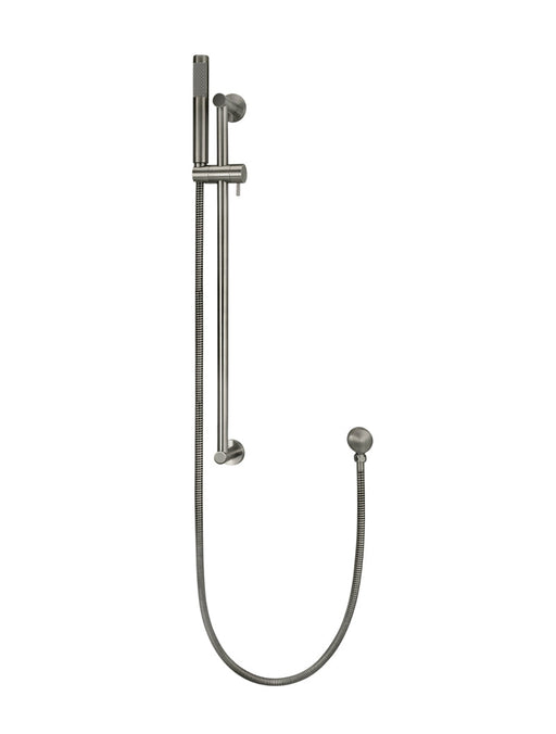 Round Hand Shower On Rail Column - Shadow Gunmetal