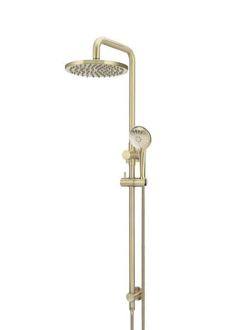 Round Combination Shower Rail, 200mm Rose, Three Function Hand Shower - Tiger Bronze