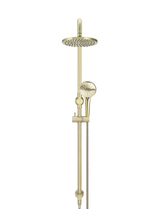 Round Combination Shower Rail, 200mm Rose, Three Function Hand Shower - Tiger Bronze