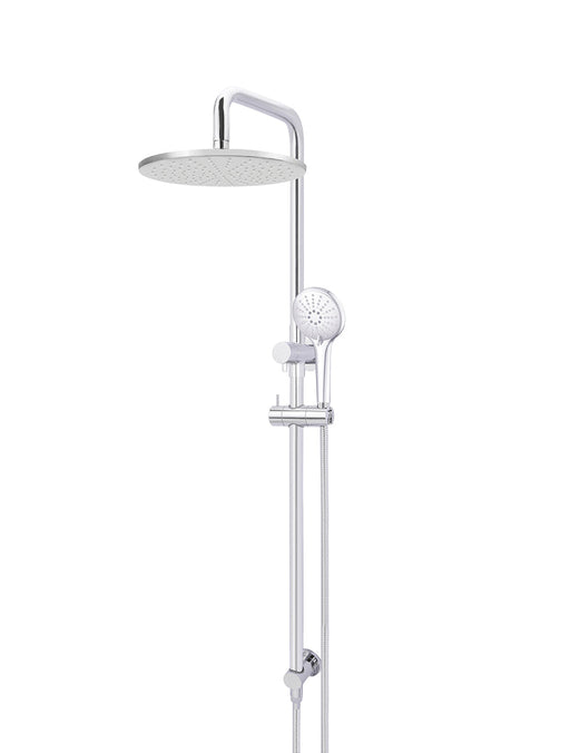 Round Combination Shower Rail, 300mm Rose, Three Function Hand Shower - Polished Chrome
