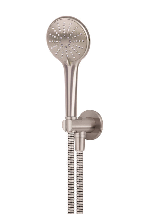 Round Three Function Hand Shower On Fixed Bracket - Champagne