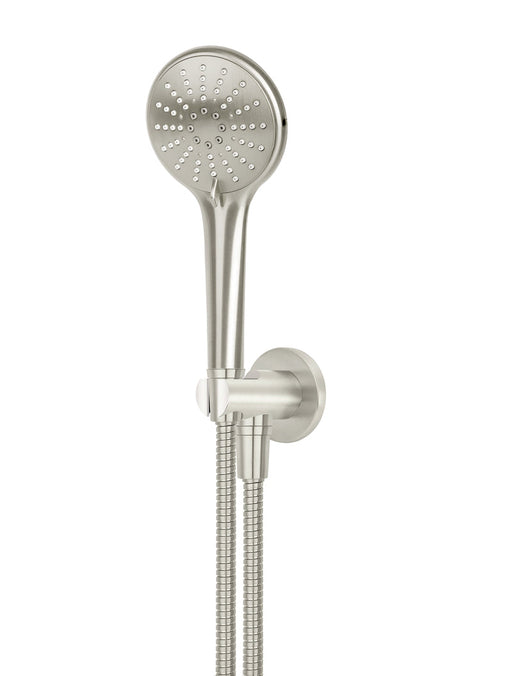 Round Three Function Hand Shower On Fixed Bracket - Brushed Nickel