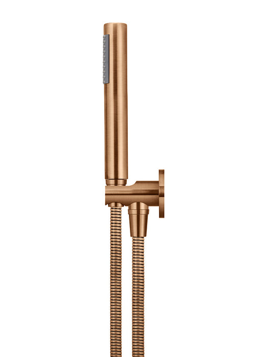 Round Hand Shower On Fixed Bracket - Luster Bronze