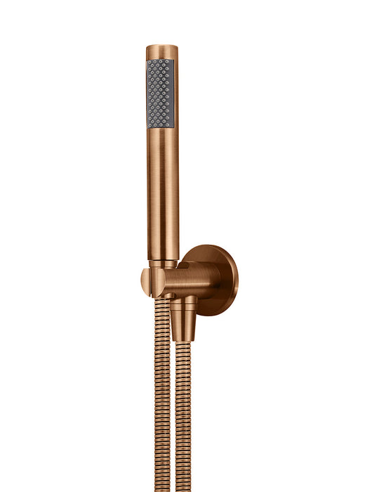 Round Hand Shower On Fixed Bracket - Luster Bronze