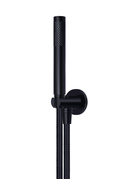 Round Hand Shower On Fixed Bracket - Matte Black