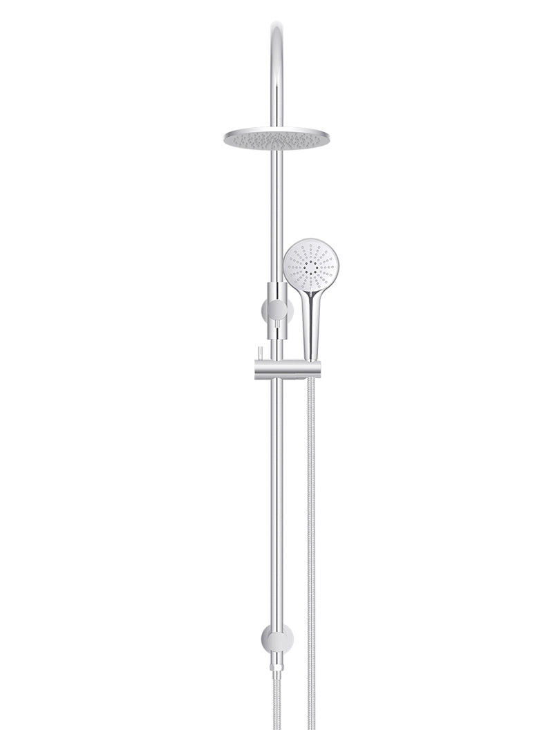 Round Gooseneck Shower Set With 200mm Shower Rose, Three-Function Hand ...