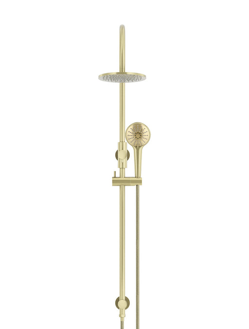 Round Gooseneck Shower Set With 200mm Shower Rose, Three-Function Hand Shower - Tiger Bronze