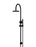 Round Gooseneck Shower Set With 200mm Shower Rose, Single-Function Hand Shower - Matte Black