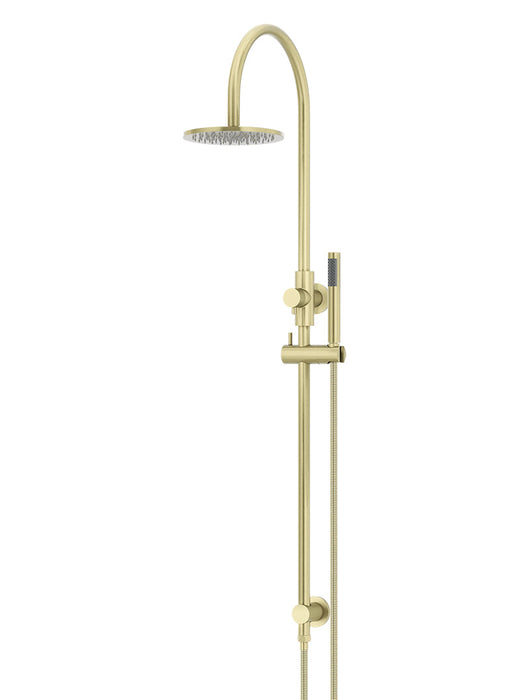 Round Gooseneck Shower Set With 200mm Shower Rose, Single-Function Hand Shower - Tiger Bronze