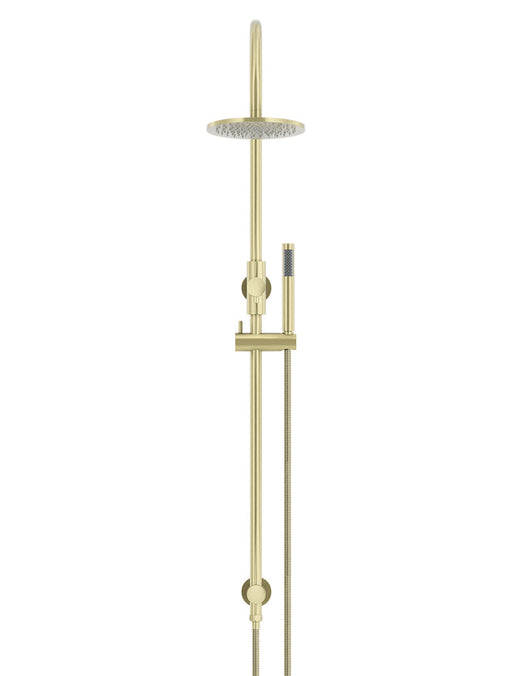 Round Gooseneck Shower Set With 200mm Shower Rose, Single-Function Hand Shower - Tiger Bronze